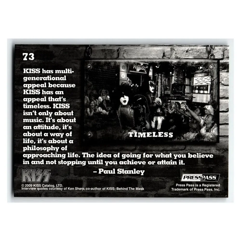 KISS Timeless 2009 Doctrine Press Pass 73 Music Card